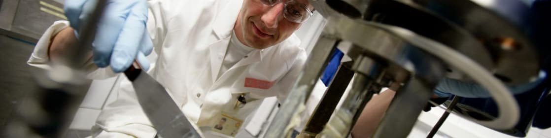 Scientist taking grease out from the laboratory