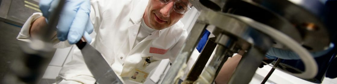 Scientist taking grease out from the laboratory