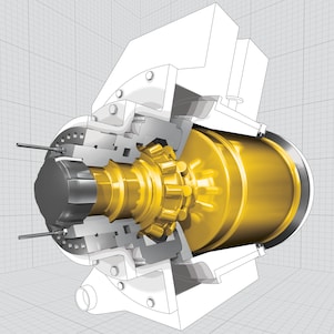 Enclosed industrial spur and bevel gear