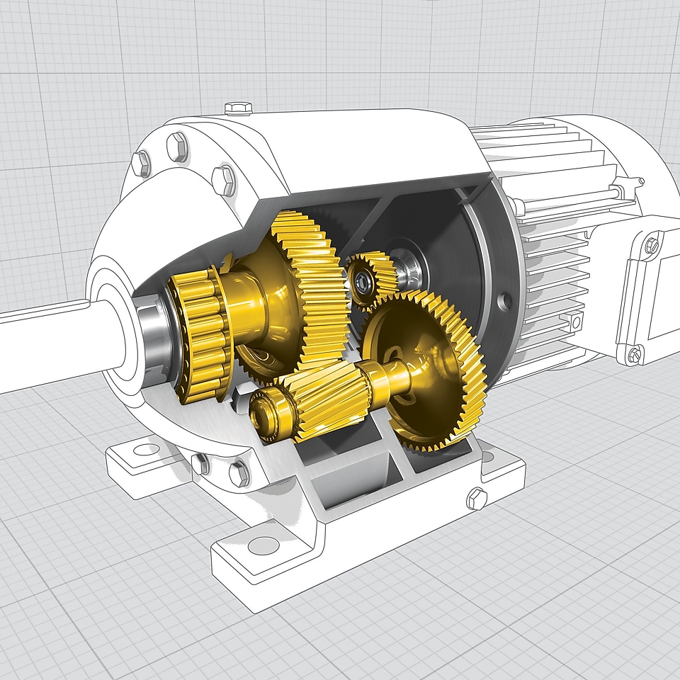 Enclosed industrial spur and bevel gear