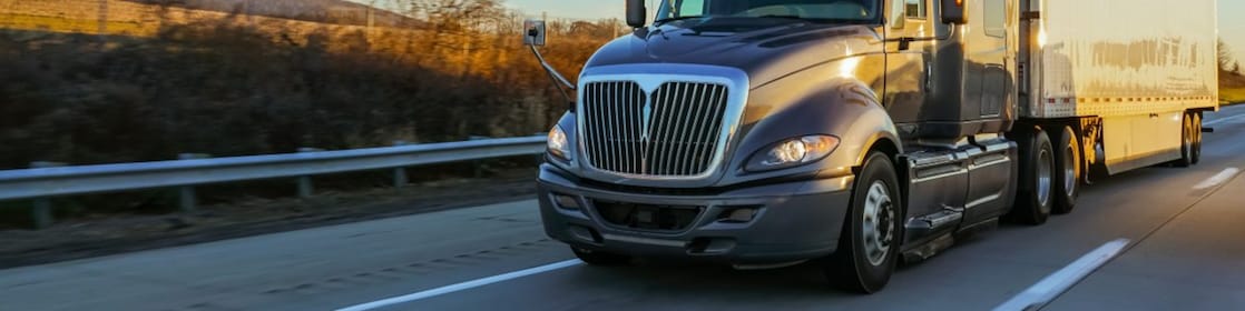American lorry on the road