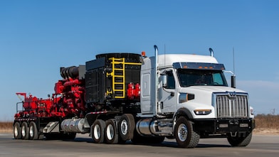 Equipment on well services site