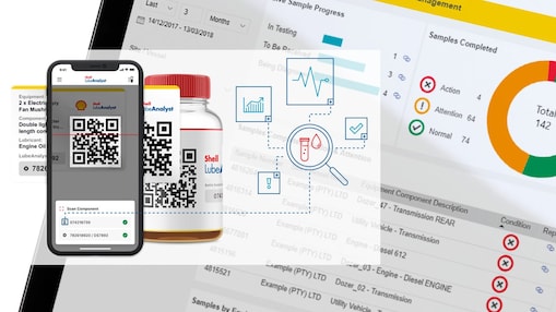 Shell Lubeanalyst QR code with bottle