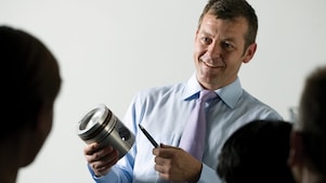 man presenting