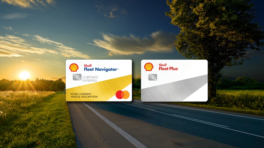 Shell fuel cards on sunset road