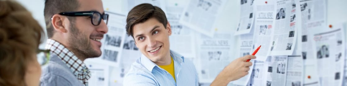 A man giving business presentation