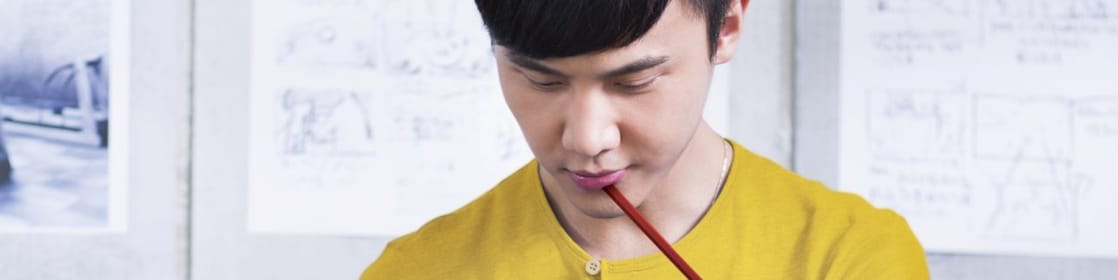 Young man working in the office