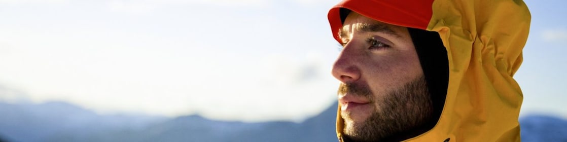 Headshot of a young man at the top of Cypress Peak,Climbing Cypress Peak