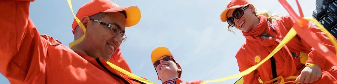 A group of Shell employees celebrating
