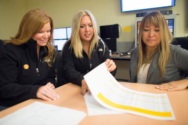 three ladies with some work