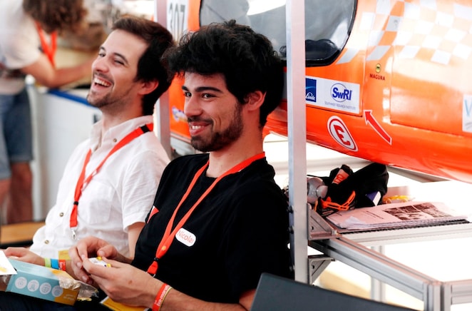 The Augustine, race #307, a battery electric Prototype vehicle competing for team Augustine from France in the paddock during day two of Shell Make the Future Live, Friday, May 26, 2017 in London.