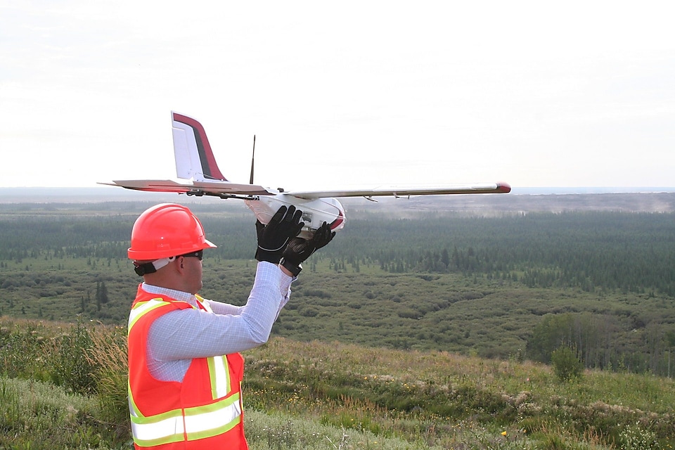 A member of the UAV team prepares to use the new UAV aircraft technology.