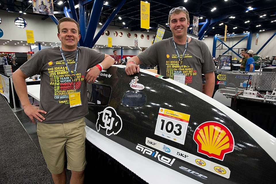 Austin Schipper and Paul Sweazey at Shell Eco-marathon in 2013. They are now both Shell employees at Martinez Refinery.