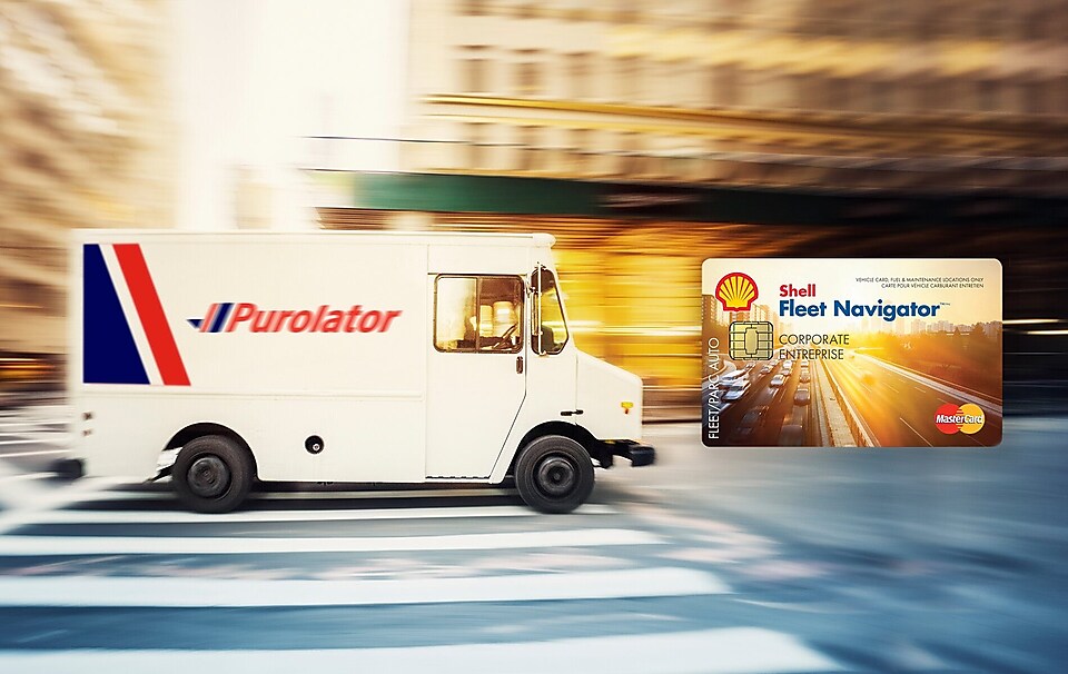 Purolator Truck and shell Fuel Navigator card