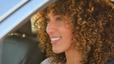 Moonshot Girl in car