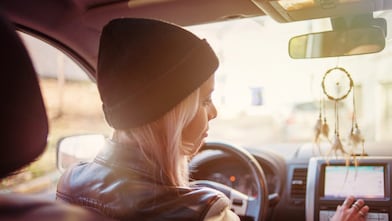 woman with gps