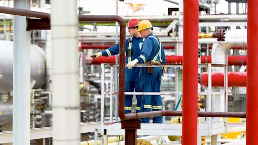a person inspecting at Waterton gas