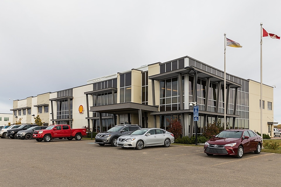 Le siège social du projet Groundbirch de Shell à Fort Saint John, en Colombie-Britannique.