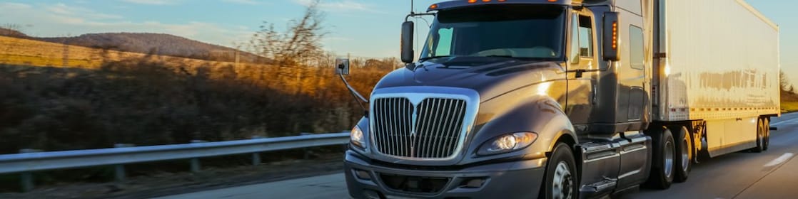 American lorry on the road
