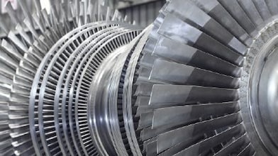 Close-up image of steel turbine