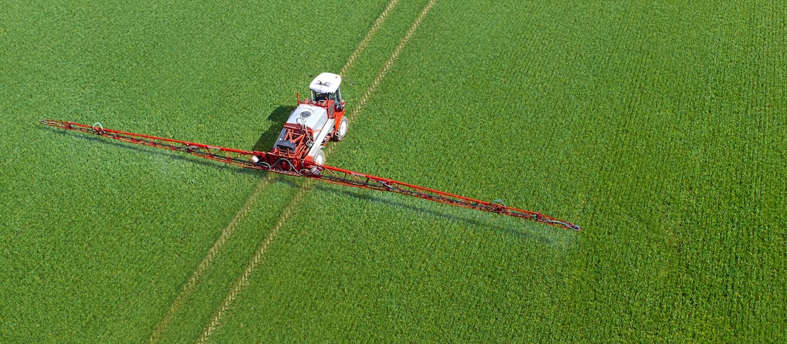 Wide Harvester in field