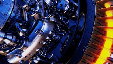 Engineers inspecting a turbine