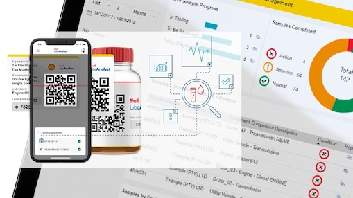 Shell Lubeanalyst QR code with bottle