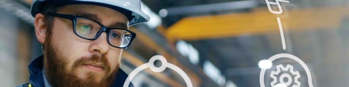 Superposition numérique sur un travailleur de terrain en ÉPI avec un ordinateur portable