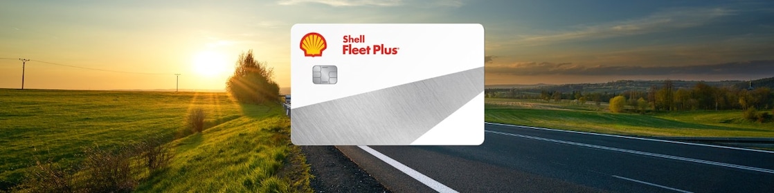 Shell Fleet Plus card overlayed a road