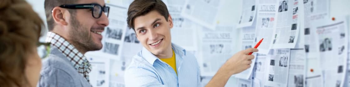 A man giving business presentation