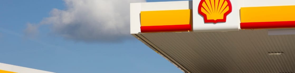 Logo en coquillage de Shell sur le site de distribution