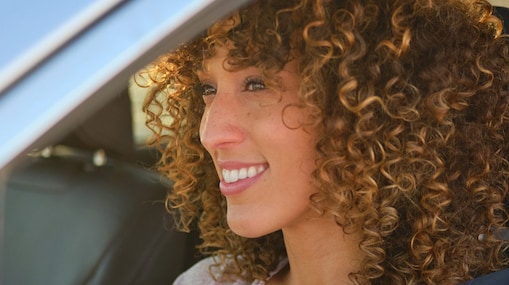 Moonshot Girl in car