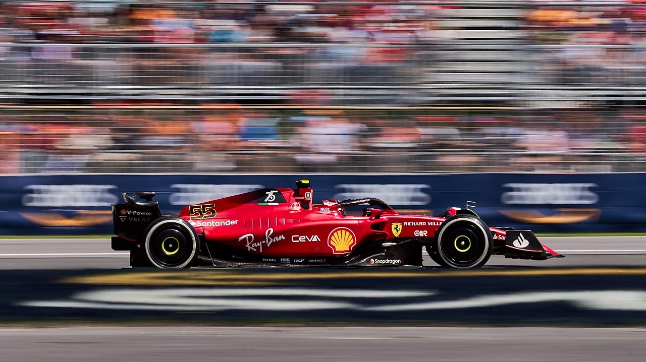 ferrari on racetrack