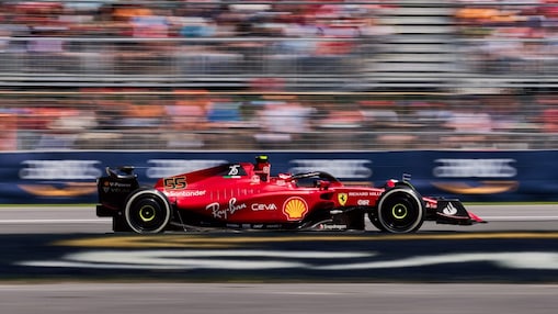 ferrari on racetrack