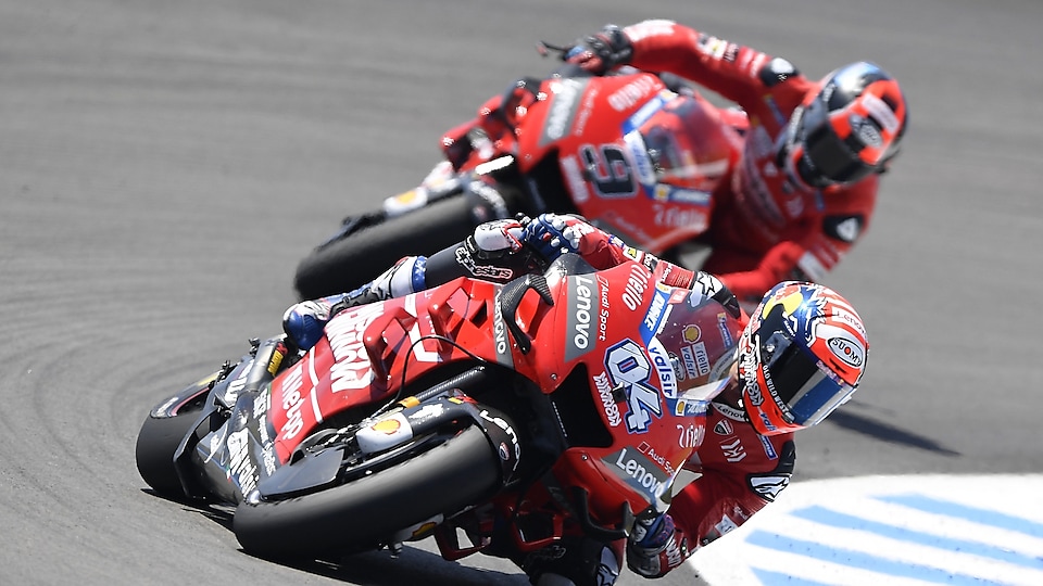 Ducati riders racing near-at-hand in Spain