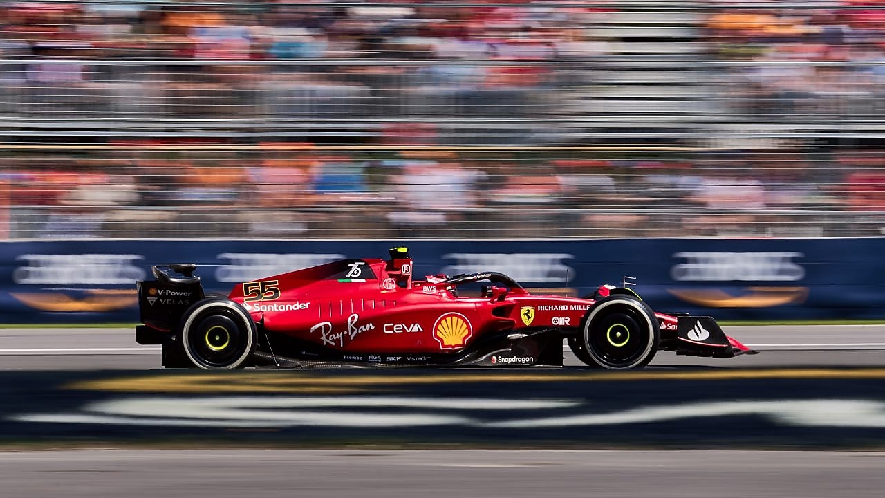 ferrari on racetrack