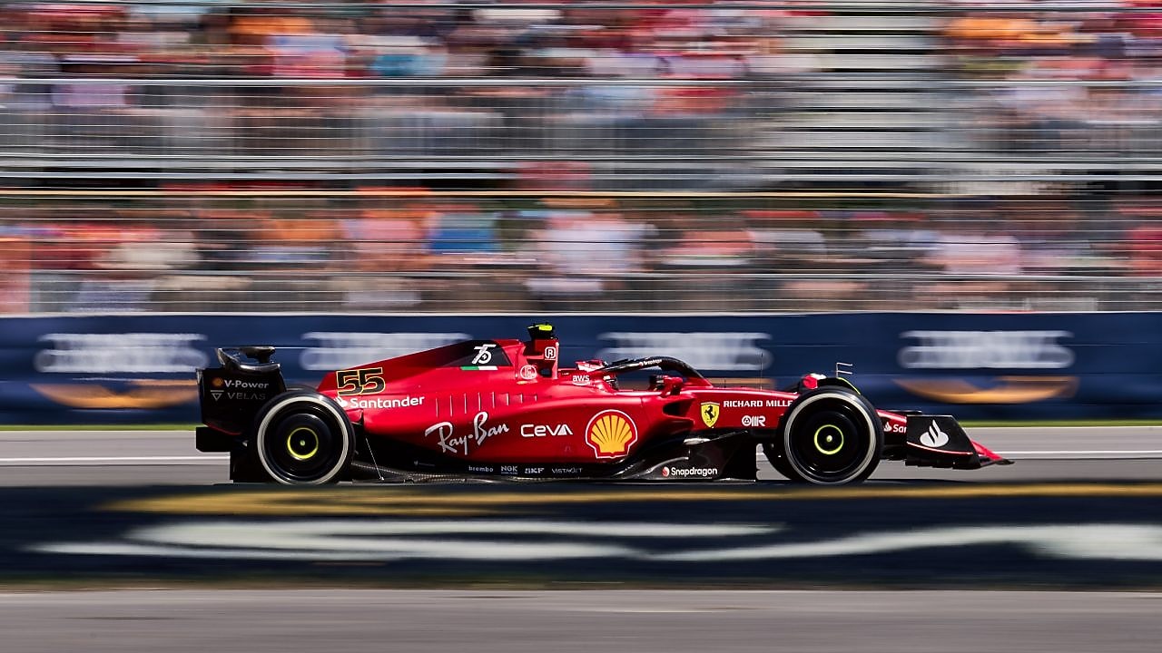 ferrari on racetrack
