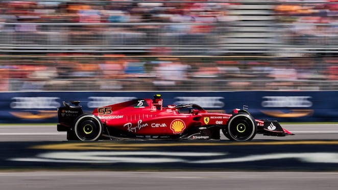 ferrari on racetrack
