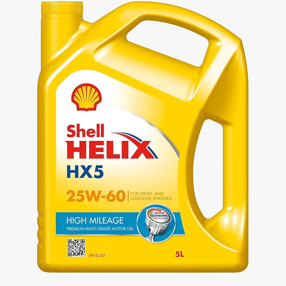 Packshot de Shell Helix HX5 High Mileage 25W-60